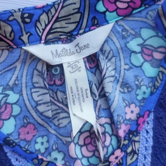 Matilda Jane Blue Jewel ToneThoughts & Dreams Floral Peasant Dress XS NWT - Picture 3 of 6